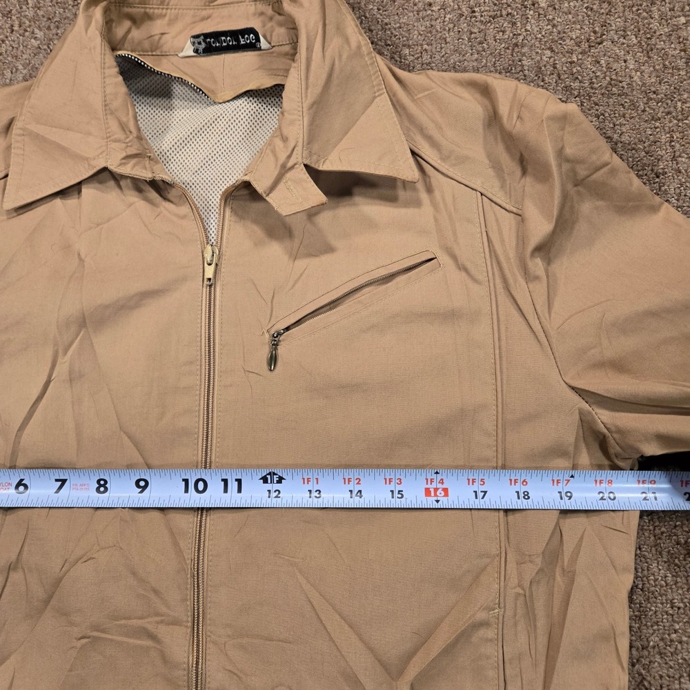 Vintage London Fog Harrington Jacket Mens 38 Reg Tan Full Zip Mesh Lined Casual - Picture 5 of 10